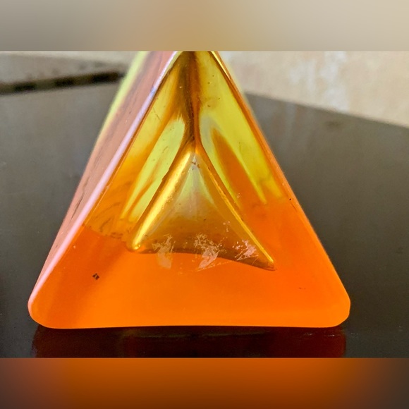 Womar Glass Abstract Amberina Sunset Satin Frost Vase Rare HandPaint Web Feather - Picture 6 of 7